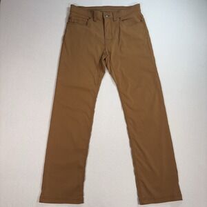 Prana Brion Pants Men's 32 (fits 34x32) Brown Slim Fit Stretch Hiking Outdoor